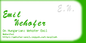 emil wehofer business card
